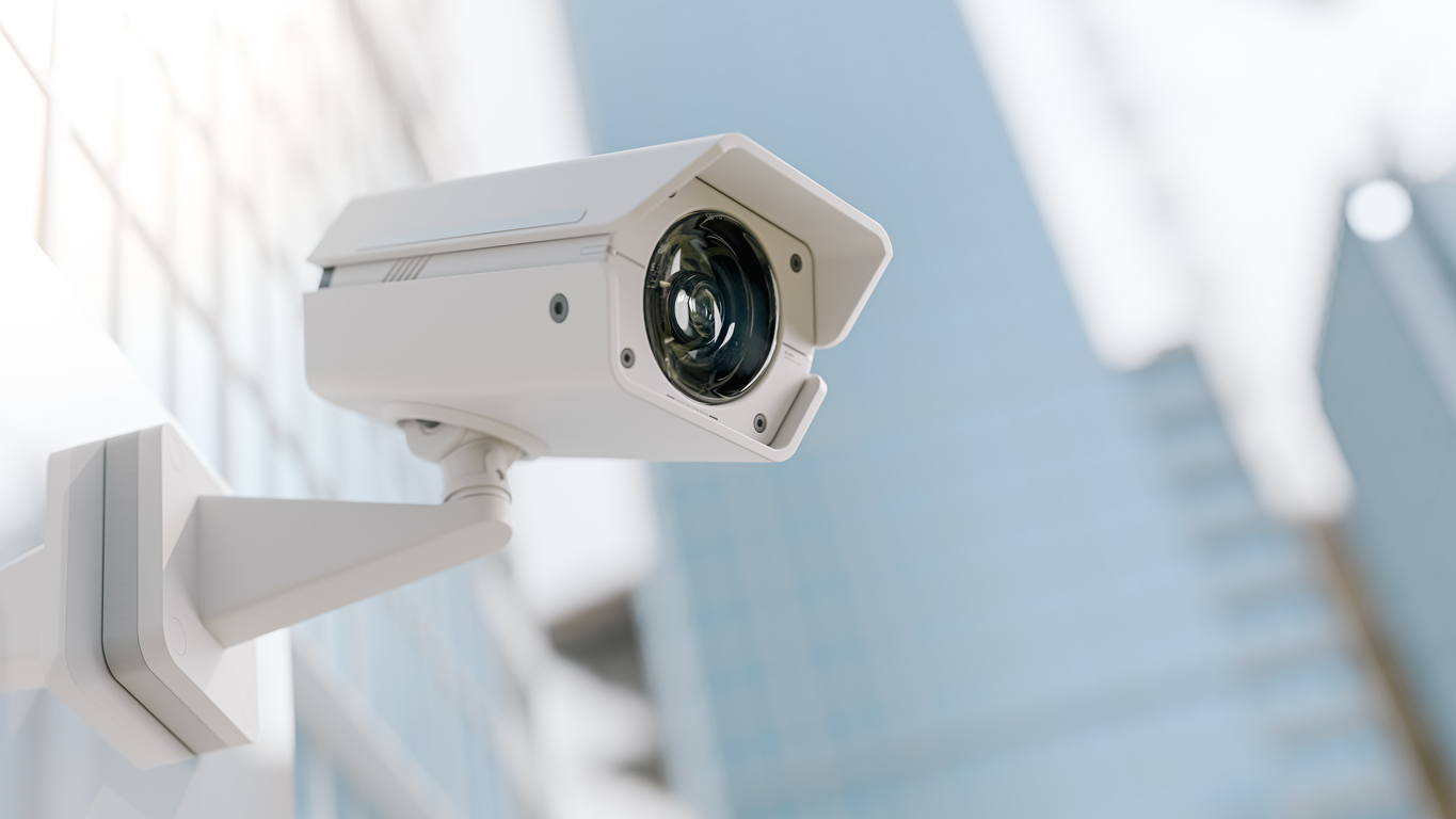 CCTV camera installed on wall of the building.